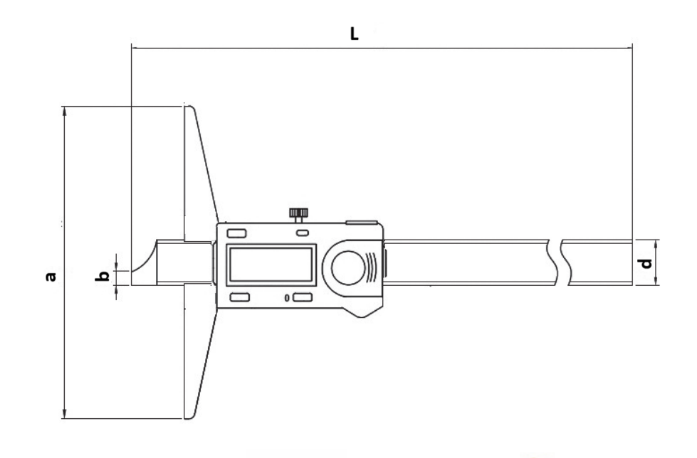 Asimeto 0-150 mm x 0.01 Tek Kanca Dijital Derinlik Kumpası